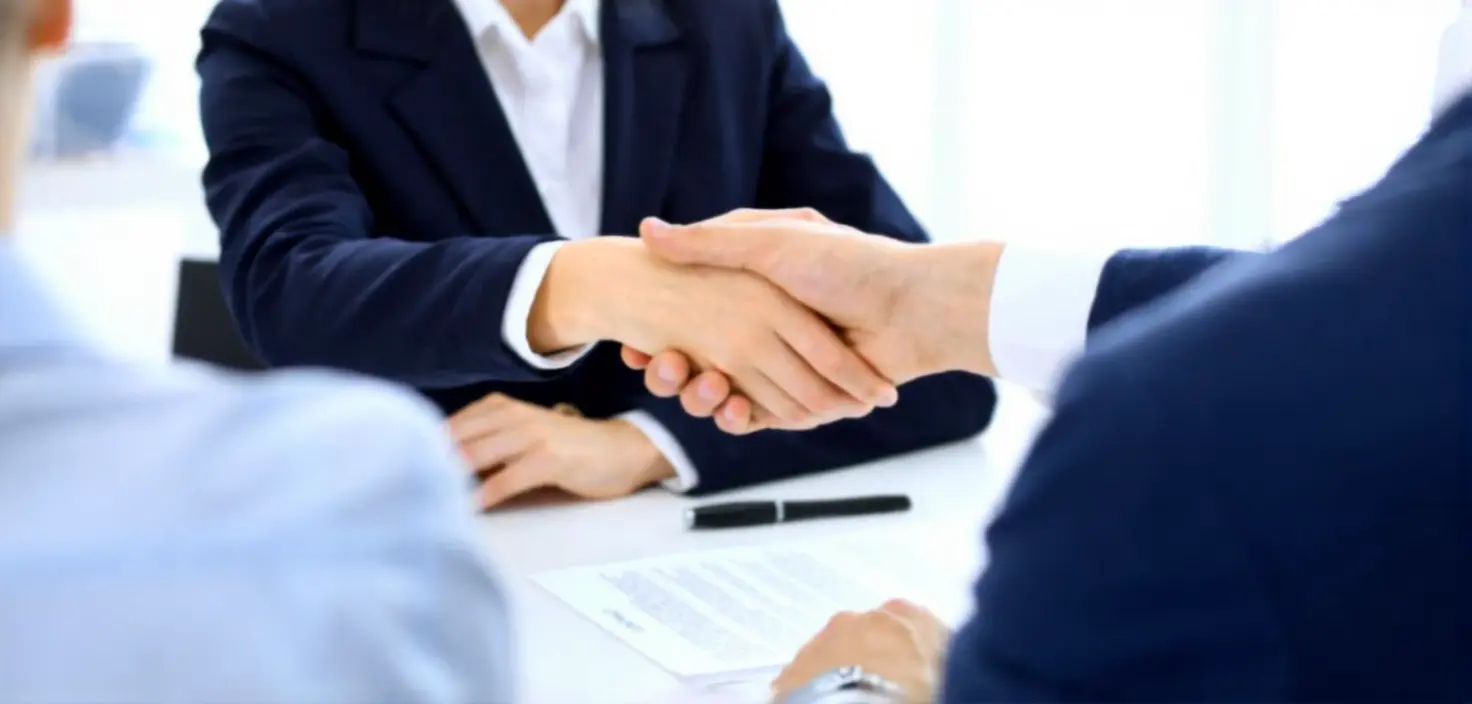 Careers at Her Space Fitness Studio banner showing handshake symbolizing team opportunities and women empowerment through fitness