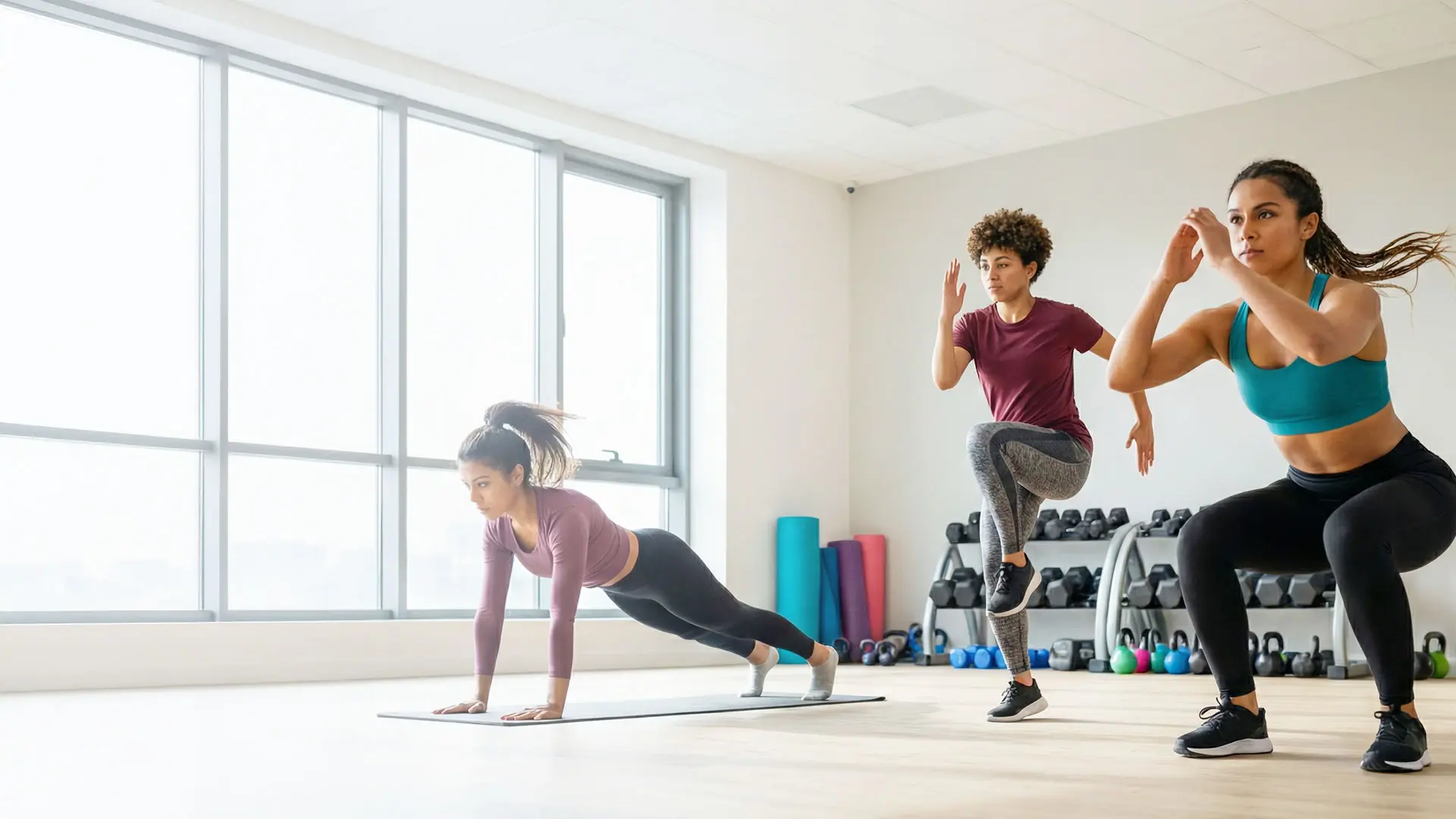 Women workout training at Herspace Fitness Studio - Desktop