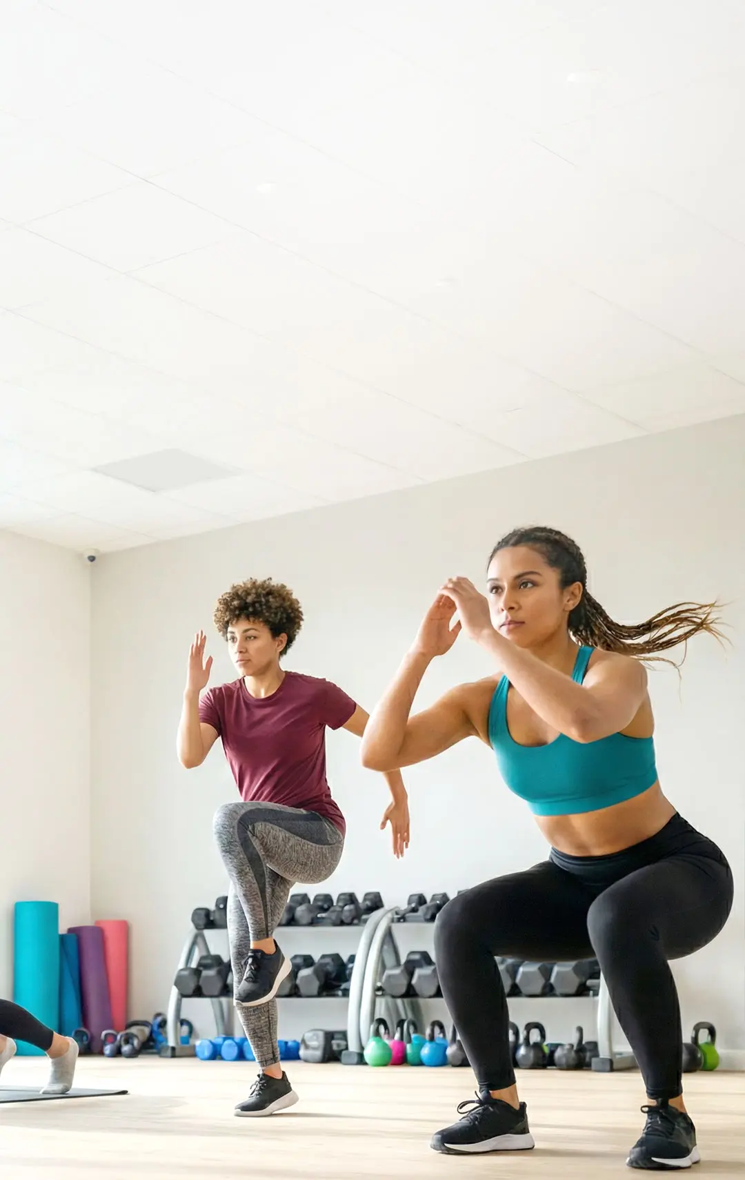 Women workout training at Herspace Fitness Studio - Mobile