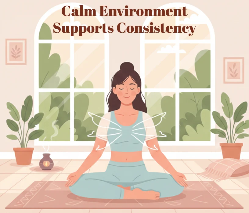 calm environment supports consistency during low motivation